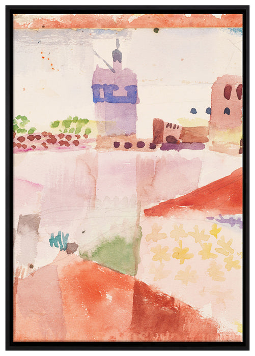 Paul Klee - Hammamet Tunesien und ihre Moschee auf Leinwandbild gerahmt Größe 100x70