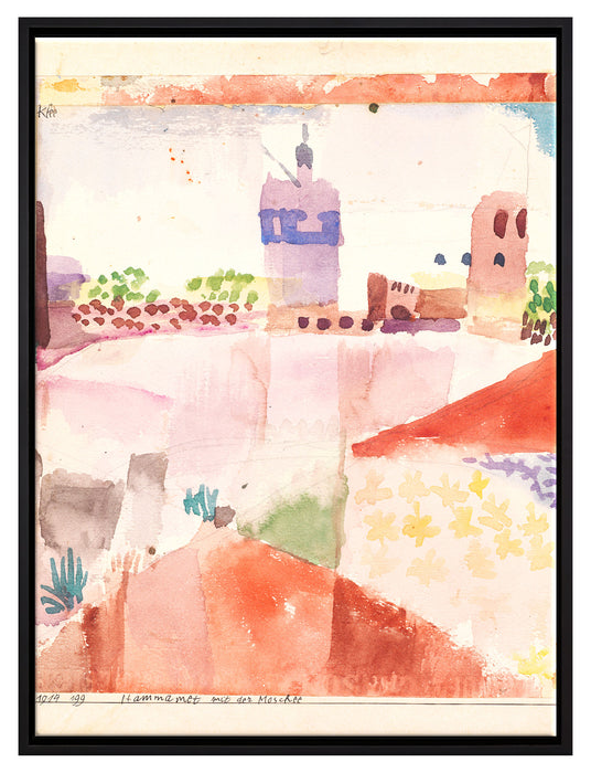 Paul Klee - Hammamet Tunesien und ihre Moschee  auf Leinwandbild gerahmt Größe 80x60