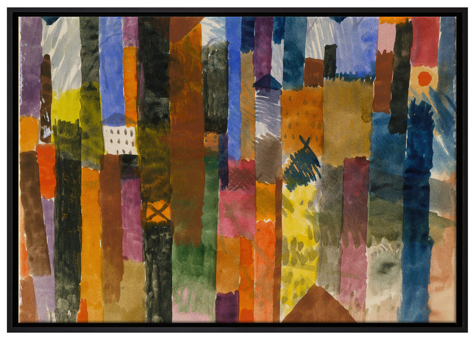 Paul Klee - Vor der Stadt auf Leinwandbild gerahmt Größe 100x70