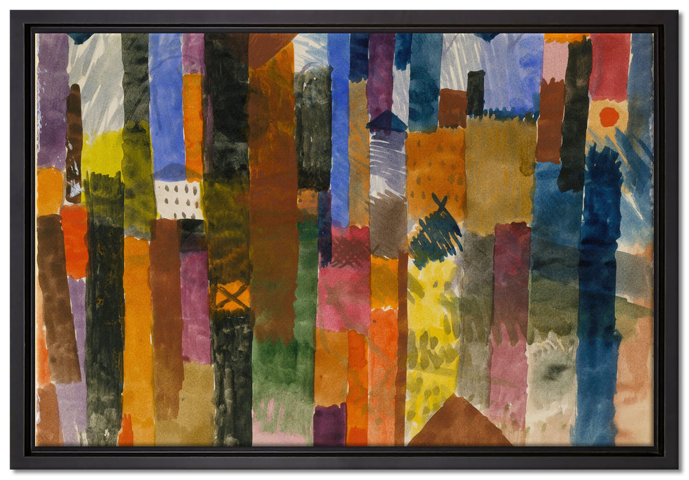 Paul Klee - Vor der Stadt  auf Leinwandbild gerahmt Größe 60x40