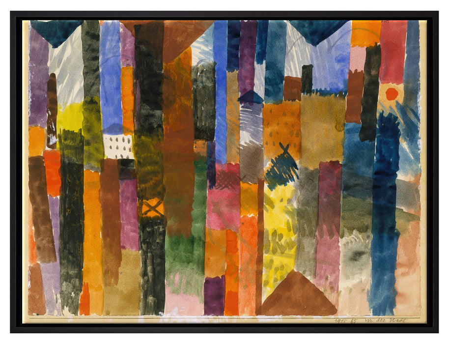 Paul Klee - Vor der Stadt  auf Leinwandbild gerahmt Größe 80x60