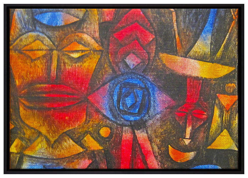 Paul Klee - Figurinen Sammlung auf Leinwandbild gerahmt Größe 100x70