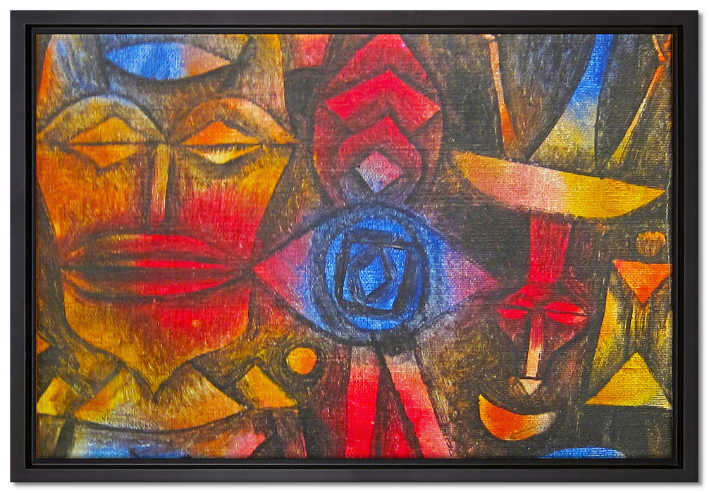 Paul Klee - Figurinen Sammlung  auf Leinwandbild gerahmt Größe 60x40