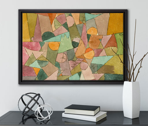 Paul Klee - Unbenannt auf Leinwandbild gerahmt mit Kirschblüten