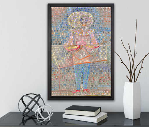 Paul Klee - Junge im schicken Gewand auf Leinwandbild gerahmt mit Kirschblüten