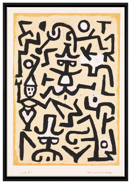 Paul Klee - Das Flugblatt des Komödianten auf Leinwandbild gerahmt Größe 100x70