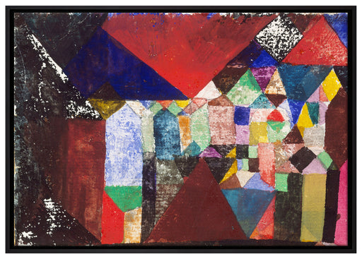Paul Klee - Städtisches Juwel auf Leinwandbild gerahmt Größe 100x70