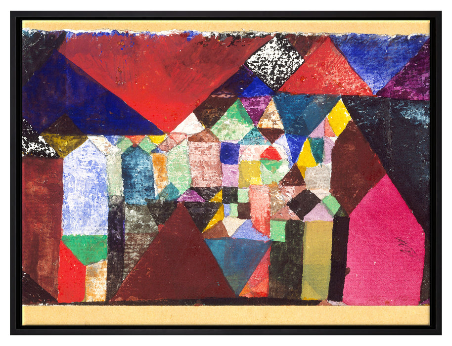 Paul Klee - Städtisches Juwel  auf Leinwandbild gerahmt Größe 80x60