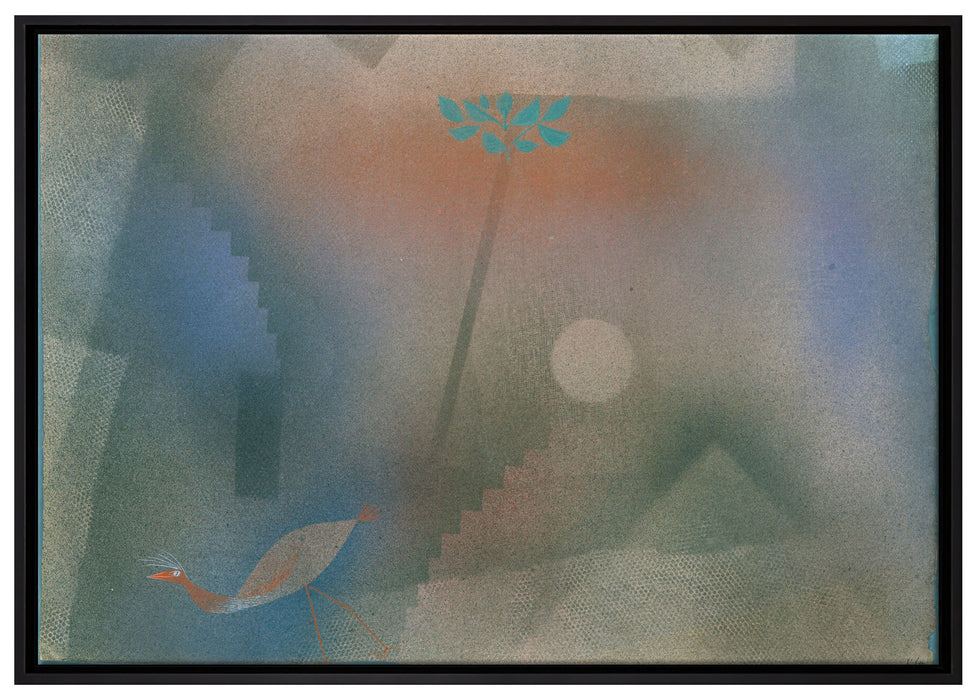 Paul Klee - Abwandernder Vogel auf Leinwandbild gerahmt Größe 100x70