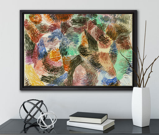 Paul Klee - Triebkraft des Waldes auf Leinwandbild gerahmt mit Kirschblüten