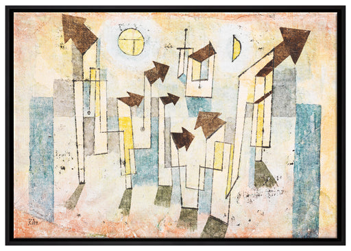 Paul Klee - Wandbild aus dem Tempel der Sehnsucht auf Leinwandbild gerahmt Größe 100x70