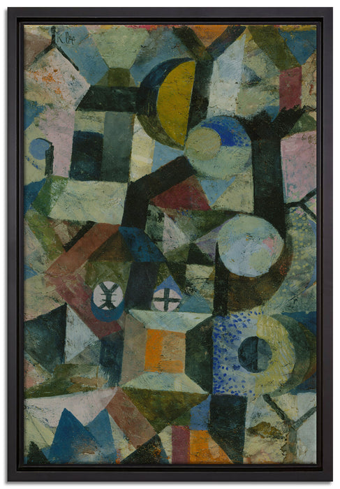 Paul Klee - Komposition mit dem gelben Halbmond  auf Leinwandbild gerahmt Größe 60x40