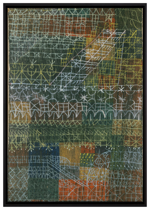 Paul Klee - Struktural I auf Leinwandbild gerahmt Größe 100x70