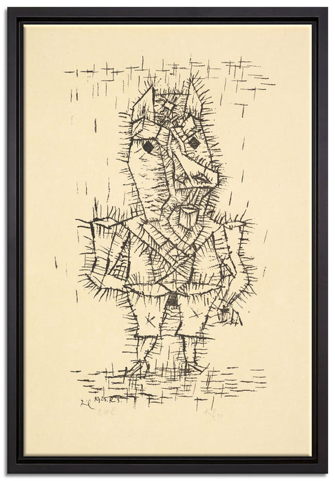 Paul Klee - Ass Esel  auf Leinwandbild gerahmt Größe 60x40