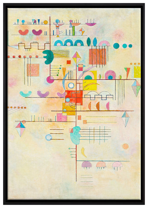 Wassily Kandinsky - Anmutiger Aufstieg auf Leinwandbild gerahmt Größe 100x70