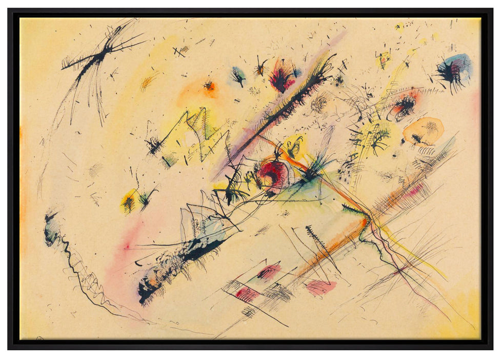 Wassily Kandinsky - Helles Bild auf Leinwandbild gerahmt Größe 100x70