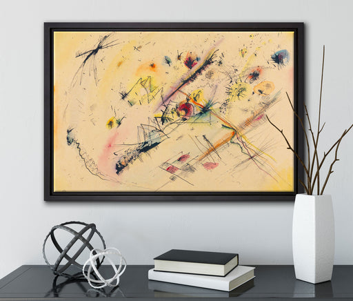 Wassily Kandinsky - Helles Bild auf Leinwandbild gerahmt mit Kirschblüten