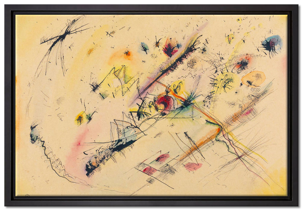 Wassily Kandinsky - Helles Bild  auf Leinwandbild gerahmt Größe 60x40