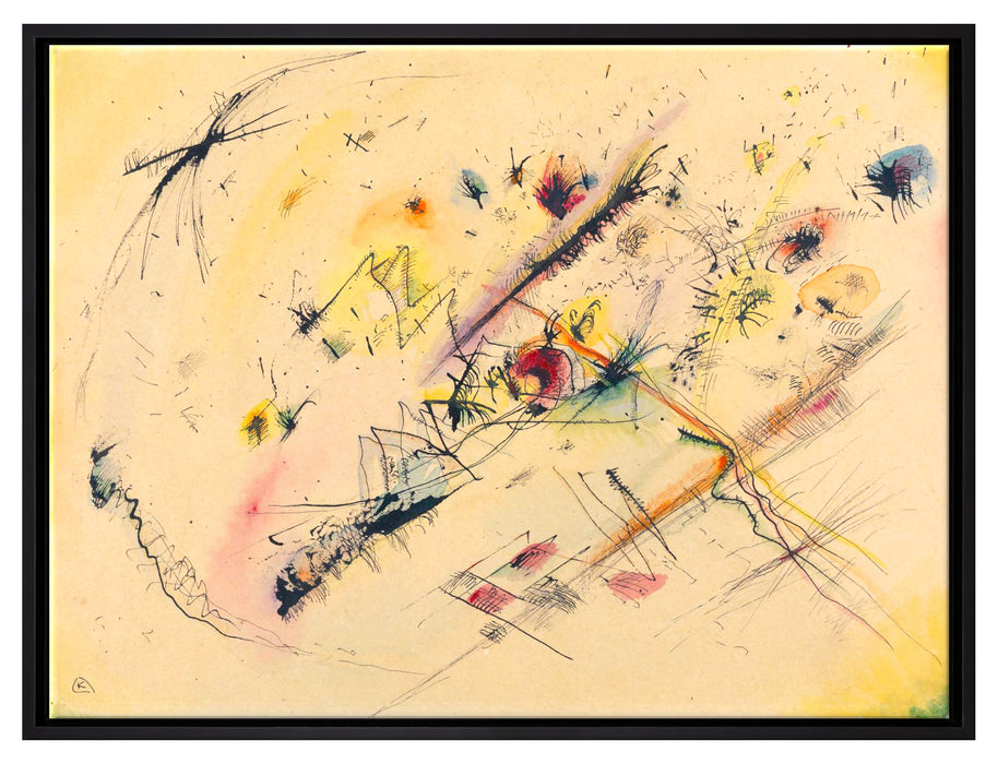 Wassily Kandinsky - Helles Bild  auf Leinwandbild gerahmt Größe 80x60