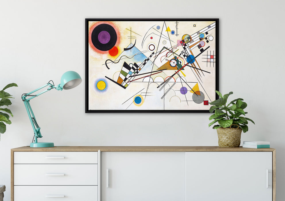 Wassily Kandinsky - Komposition auf Leinwandbild gerahmt verschiedene Größen im Wohnzimmer