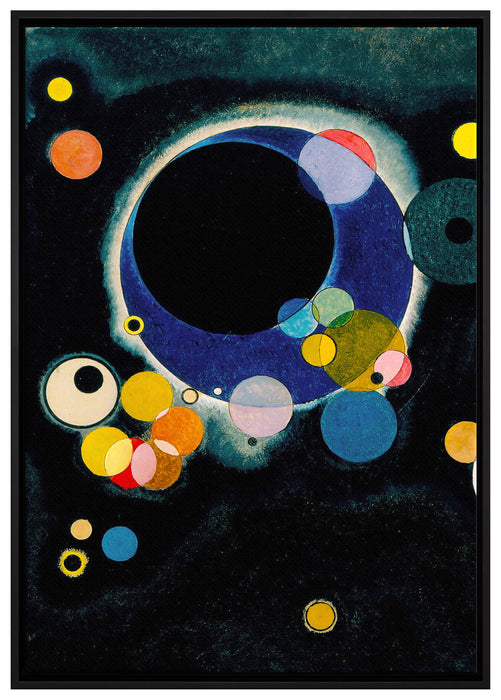 Wassily Kandinsky - Einige Kreise auf Leinwandbild gerahmt Größe 100x70