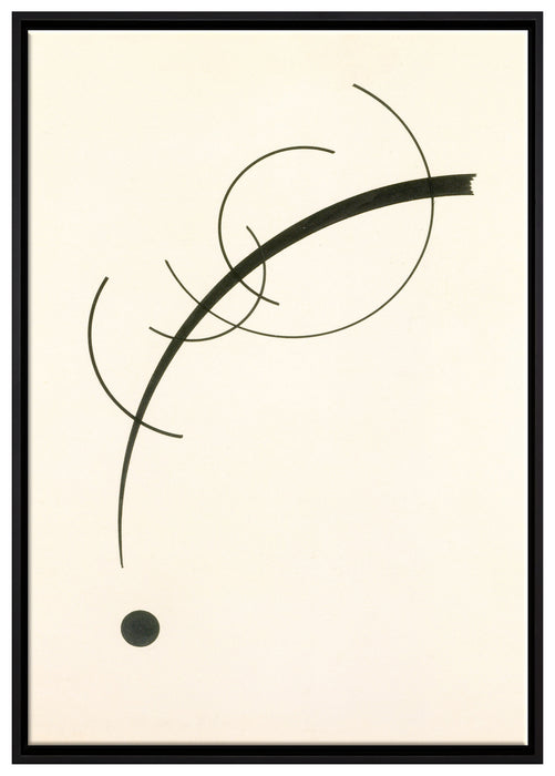 Wassily Kandinsky - Freie Kurve zum Punkt auf Leinwandbild gerahmt Größe 100x70