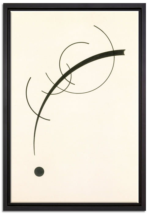 Wassily Kandinsky - Freie Kurve zum Punkt  auf Leinwandbild gerahmt Größe 60x40