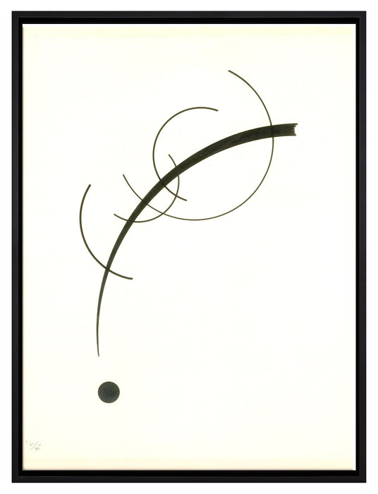Wassily Kandinsky - Freie Kurve zum Punkt  auf Leinwandbild gerahmt Größe 80x60