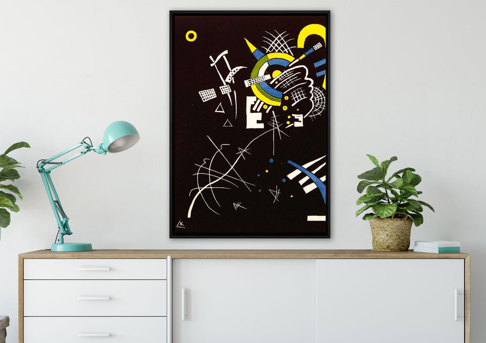 Wassily Kandinsky - Kleine Welten auf Leinwandbild gerahmt verschiedene Größen im Wohnzimmer