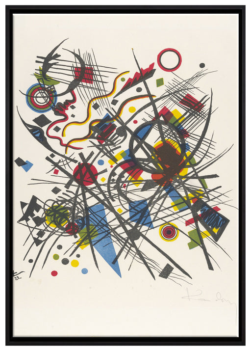 Wassily Kandinsky - Lithographie für die vierte auf Leinwandbild gerahmt Größe 100x70