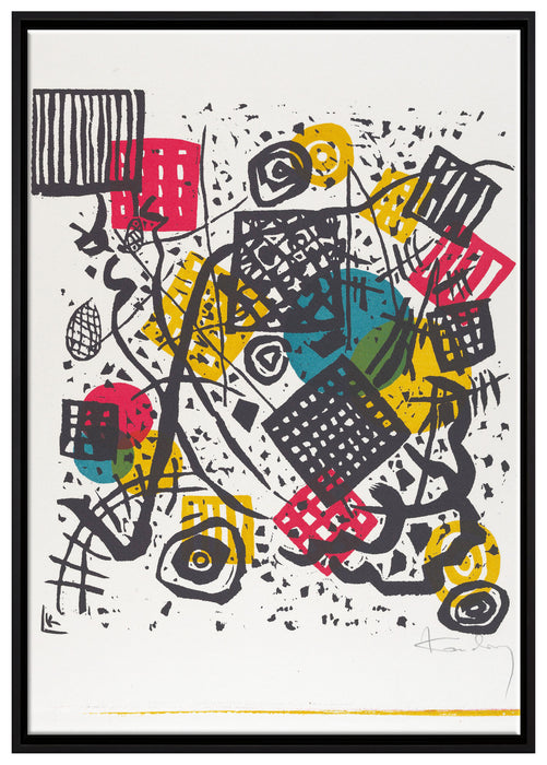 Wassily Kandinsky - Kleine Welten V auf Leinwandbild gerahmt Größe 100x70