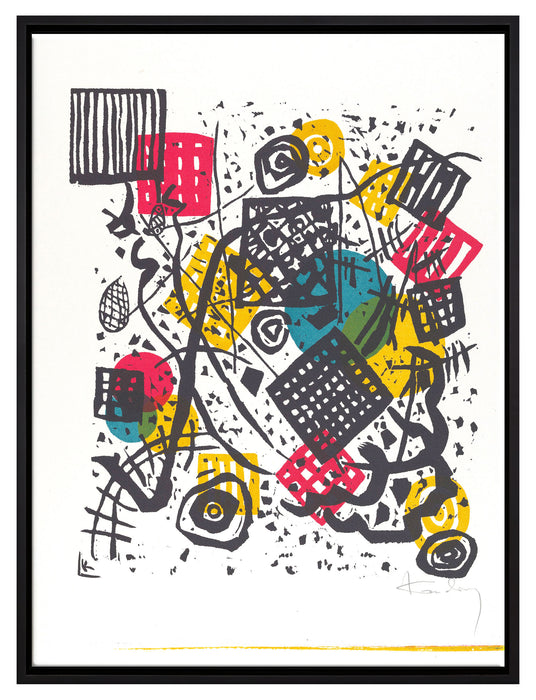 Wassily Kandinsky - Kleine Welten V  auf Leinwandbild gerahmt Größe 80x60