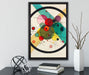 Wassily Kandinsky - Kreise in einem Kreis auf Leinwandbild gerahmt mit Kirschblüten