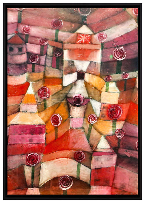 Paul Klee - Rosengarten auf Leinwandbild gerahmt Größe 100x70