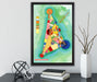 Wassily Kandinsky - Bunt im Dreieck auf Leinwandbild gerahmt mit Kirschblüten