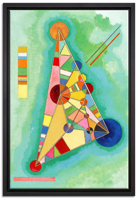 Wassily Kandinsky - Bunt im Dreieck  auf Leinwandbild gerahmt Größe 60x40