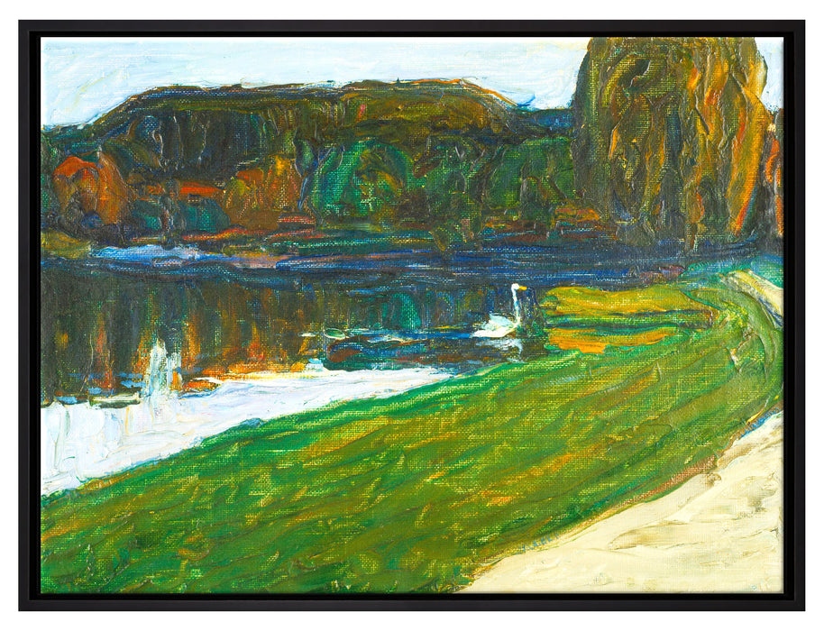 Wassily Kandinsky - Skizze für Abend  auf Leinwandbild gerahmt Größe 80x60