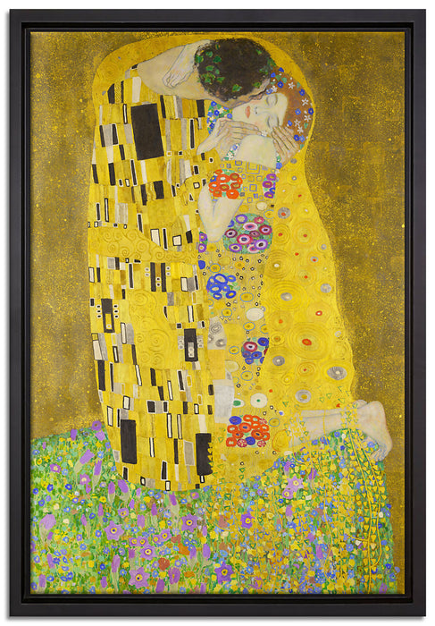 Gustav Klimt - Der Kuss  auf Leinwandbild gerahmt Größe 60x40