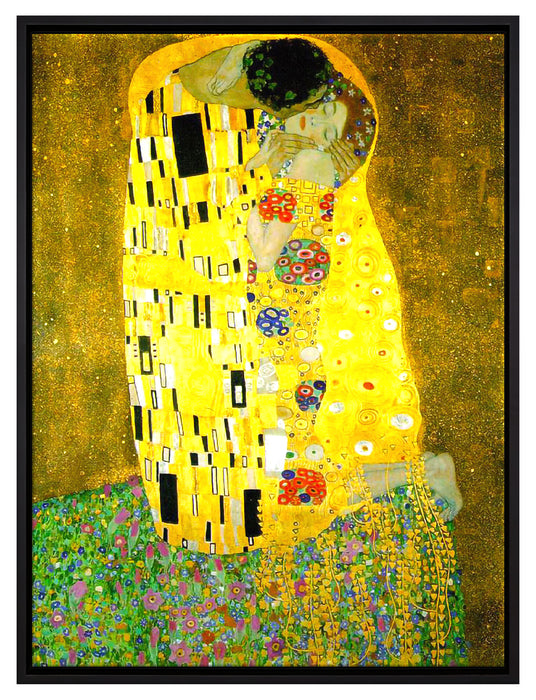 Gustav Klimt - Der Kuss  auf Leinwandbild gerahmt Größe 80x60