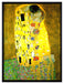 Gustav Klimt - Der Kuss  auf Leinwandbild gerahmt Größe 80x60