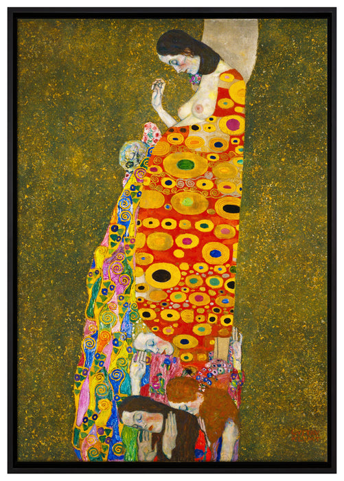 Gustav Klimt - Hoffnung II auf Leinwandbild gerahmt Größe 100x70