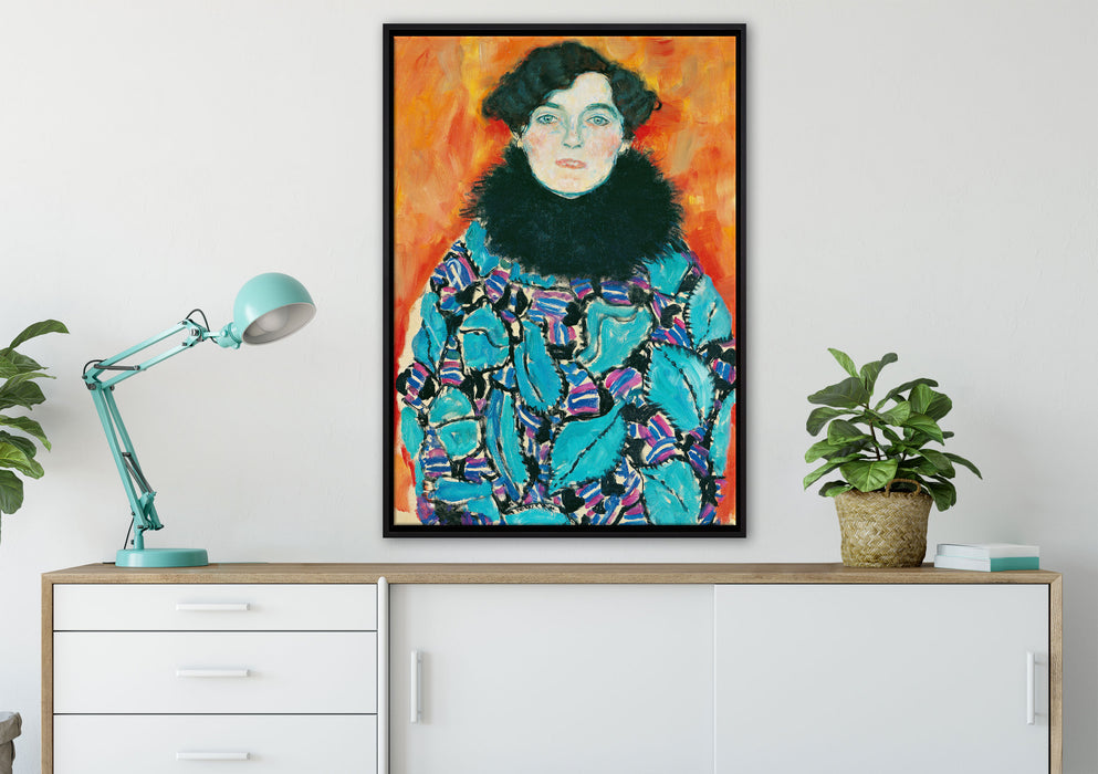 Gustav Klimt - Johanna Staude auf Leinwandbild gerahmt verschiedene Größen im Wohnzimmer