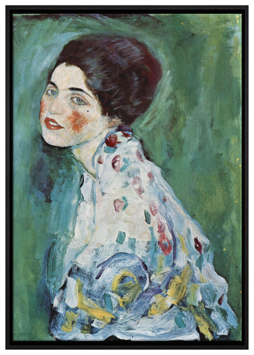 Gustav Klimt - Bildnis einer Frau auf Leinwandbild gerahmt Größe 100x70