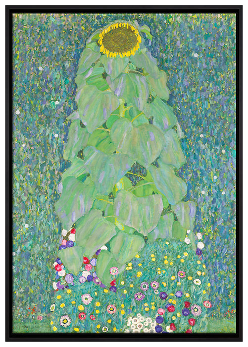 Gustav Klimt - Die Sonnenblume auf Leinwandbild gerahmt Größe 100x70