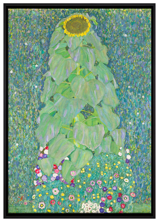 Gustav Klimt - Die Sonnenblume auf Leinwandbild gerahmt Größe 100x70