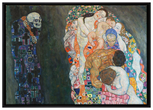 Gustav Klimt - Tod und Leben- auf Leinwandbild gerahmt Größe 100x70