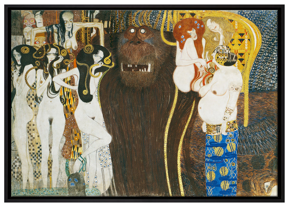 Gustav Klimt - Beethovenfries auf Leinwandbild gerahmt Größe 100x70