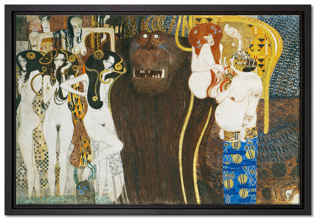 Gustav Klimt - Beethovenfries  auf Leinwandbild gerahmt Größe 60x40