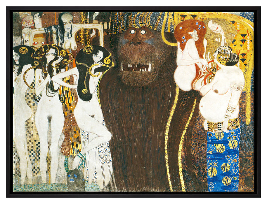 Gustav Klimt - Beethovenfries  auf Leinwandbild gerahmt Größe 80x60