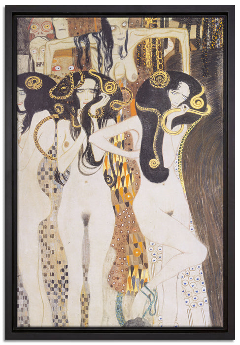 Gustav Klimt - Beethovenfrieslinker Teil  auf Leinwandbild gerahmt Größe 60x40